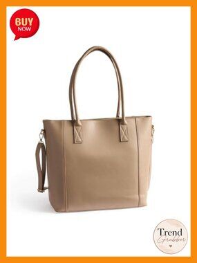 Large Faux Leather Tote Bag with Zipper - Church Purse & Mom Organizer